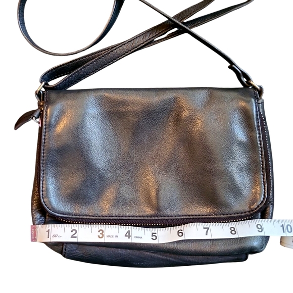 Women's Margot Black Leather Shoulder Bag Purse! 9.5x7x2.5 - Picture 10 of 12